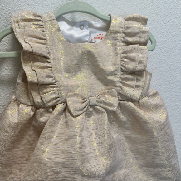 4/$20 Cat & Jack Gold Dress 3-6M - Picture 2 of 9